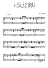 Téléchargez l'arrangement pour piano de la partition de chant-de-noel-venez-pasteurs en PDF